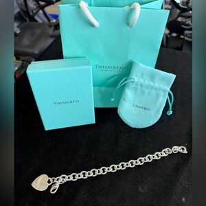 Tiffany & Co. Silver Heart Charm Bracelet